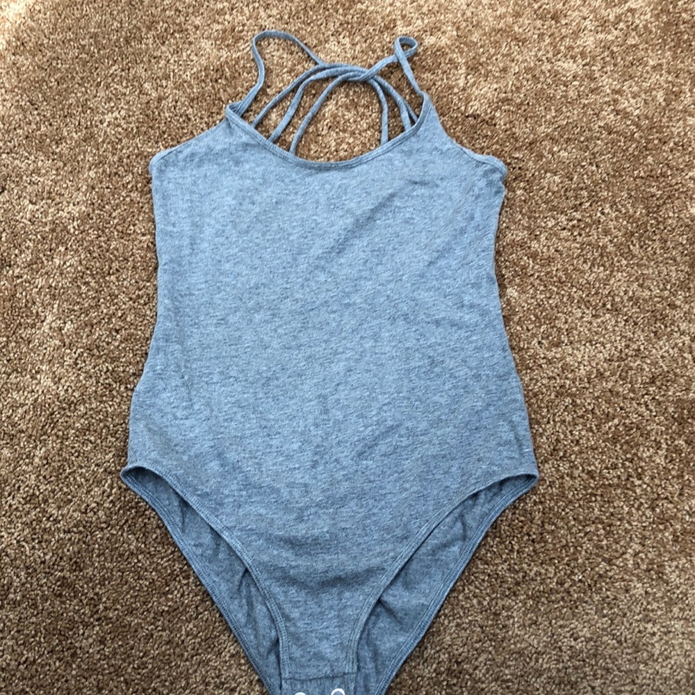 Grey Strappy Bodysuit